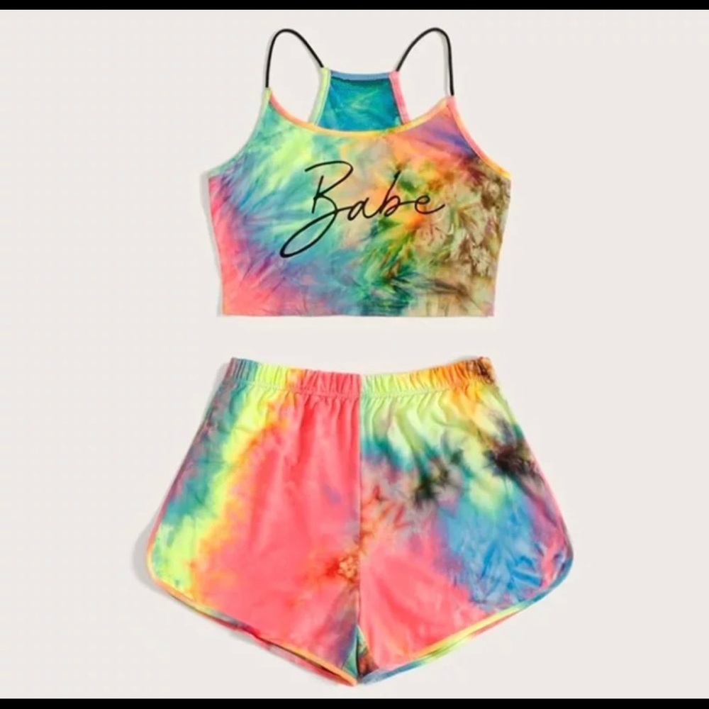 Girls Cami Top & Track Shorts Set